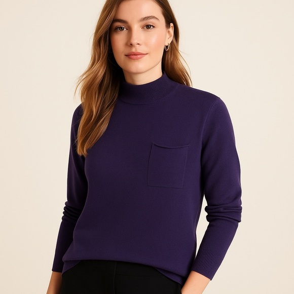 Banana Republic Sweaters - Banana Republic Sweater Women S Purple Mock Neck Minimalist Knit Top